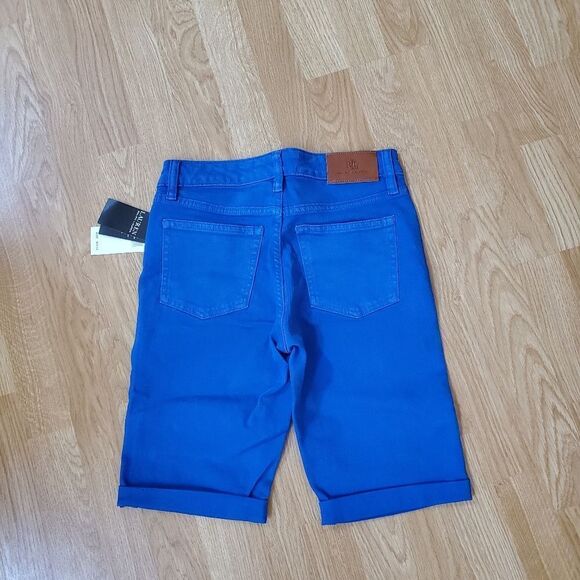 NEW! Ralph Lauren Mid-Rise Denim Bermuda Shorts - size 0 in Cobalt Blue - Picture 3 of 10